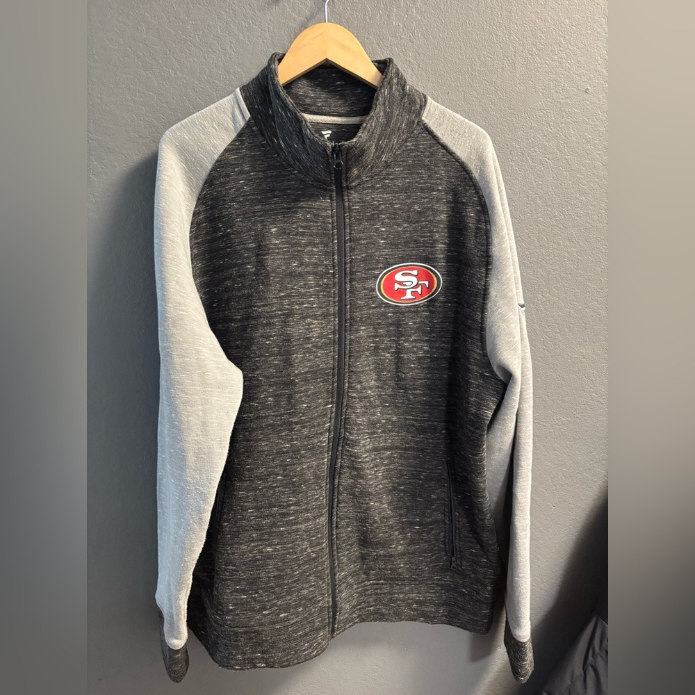 FANATICS San Francisco 49ers Full Zip Track Jacket Mens Size 2xL Gray